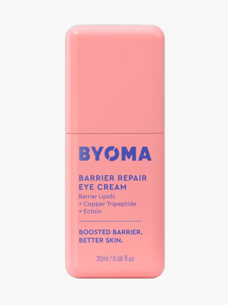 Byoma Barrier Repair Eye Cream in branded component on a light gray background